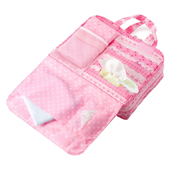 [SALE: 60% OFF] Diaper pouch L (bag type) Pretty cute with ribbon and lace pattern (sweet pink) 
