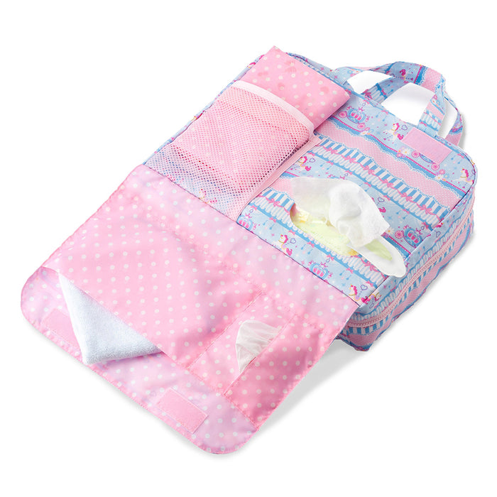 [SALE: 60% OFF] Diaper pouch L (bag type) lace tulle and merry-go-round (light blue) 