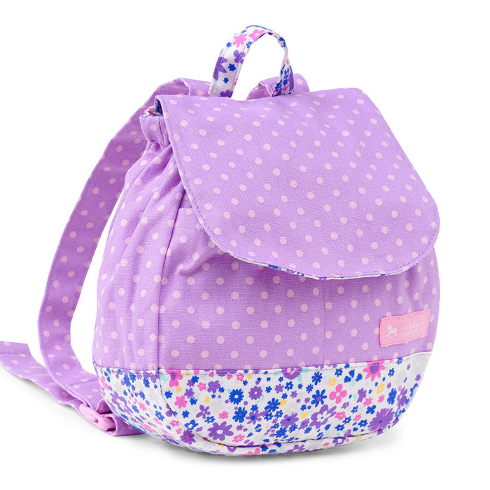 [SALE: 60% OFF] Baby Backpack Polka Dots (Pink Dots on Purple) 
