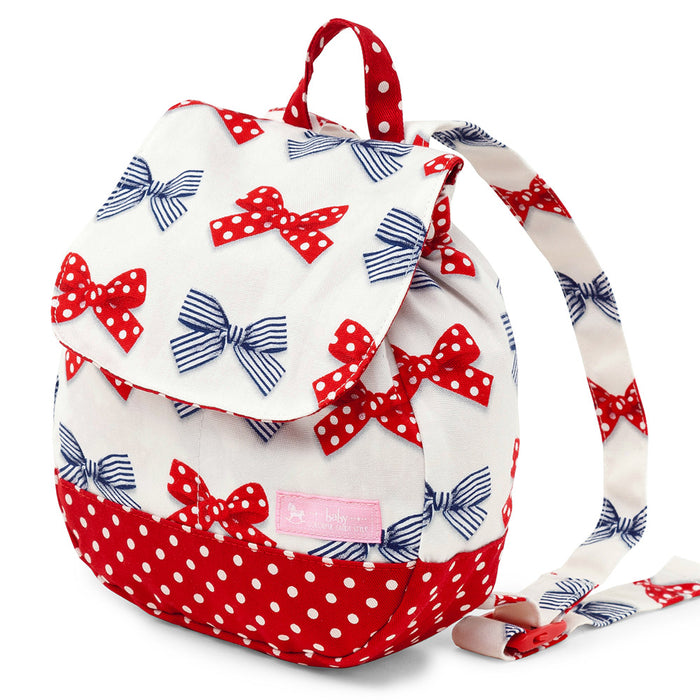 [SALE: 60% OFF] Baby Backpack Polka Dot and Stripe French Ribbon (Ivory) 