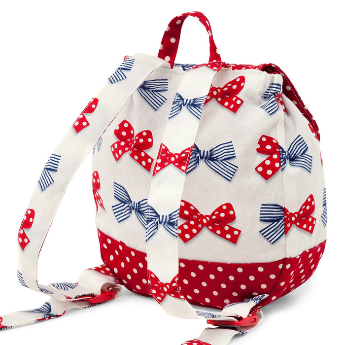 [SALE: 60% OFF] Baby Backpack Polka Dot and Stripe French Ribbon (Ivory) 