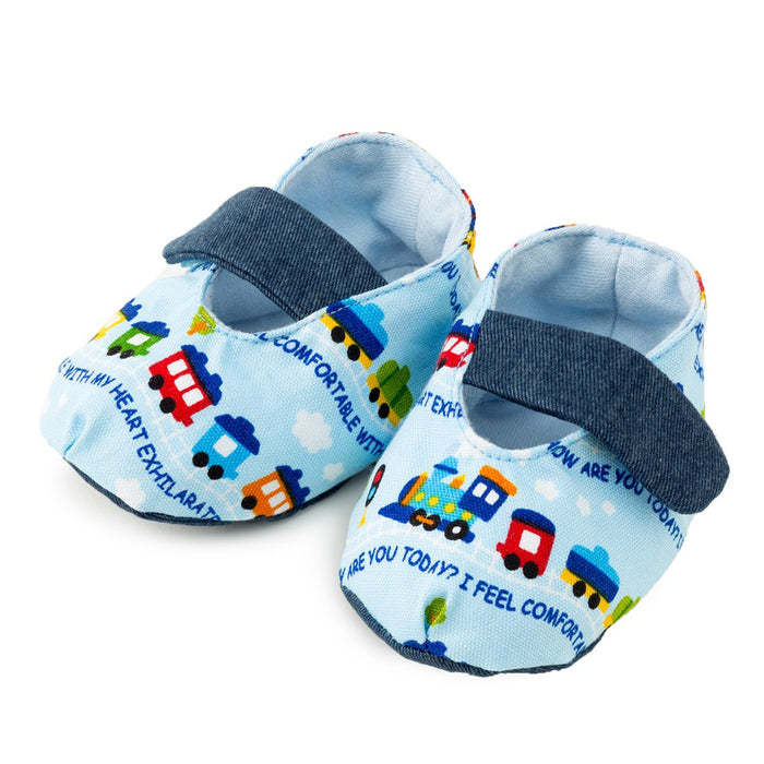 [SALE: 90% OFF] Baby shoes Let's go by colorful train (light blue) 