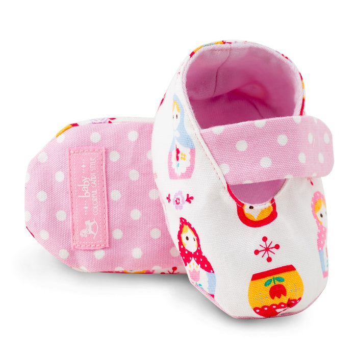 [SALE: 90% OFF] Baby Shoes Happily Lovely Matryoshka (White) 