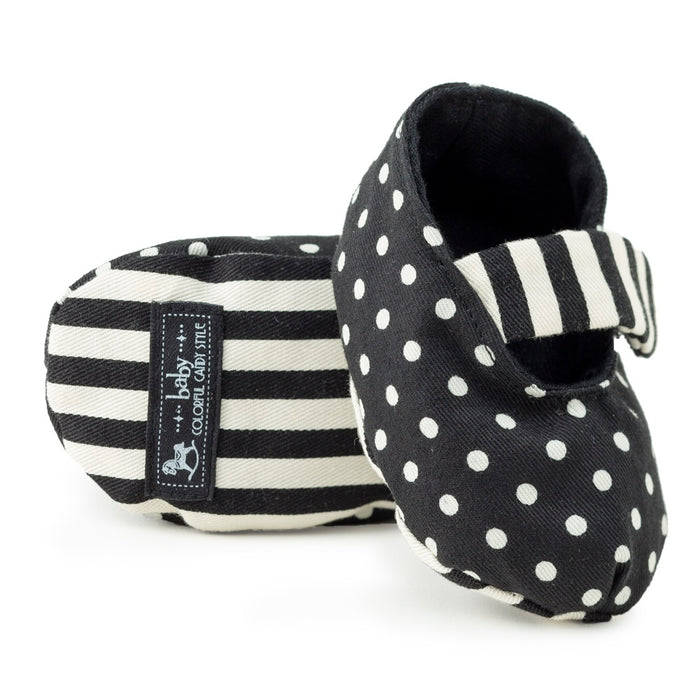 [SALE: 90% OFF] Baby shoes polka dot small (twill・black) 
