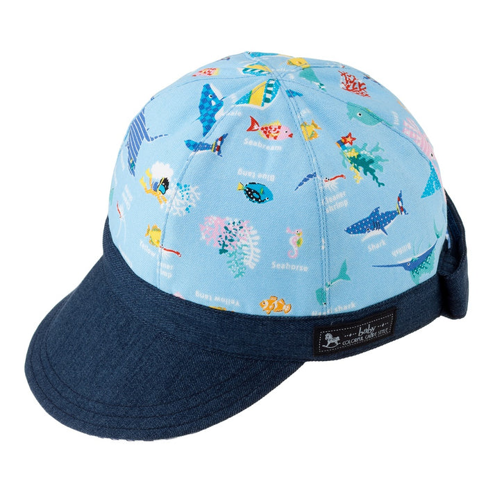 [SALE: 90% OFF] Baby Hat Cap (S size) Paradise of Marine Life (Light Blue) 