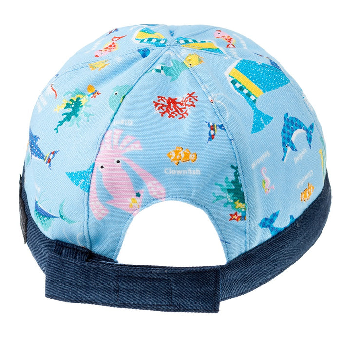【サマーセール：45%OFF】 ベビー帽子 キャップ(Sサイズ) 海洋生物の楽園(ライトブルー)