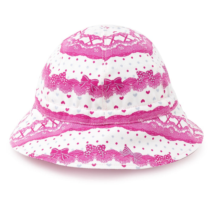 [SALE: 90% OFF] Baby hat Hat (S size) Pretty cute with ribbon and lace pattern (white) 