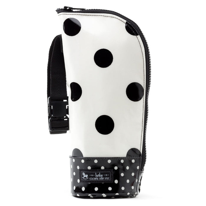 [SALE: 90% OFF] Baby bottle case/pouch polka dot large (twill/white) Glossy vinyl coating 