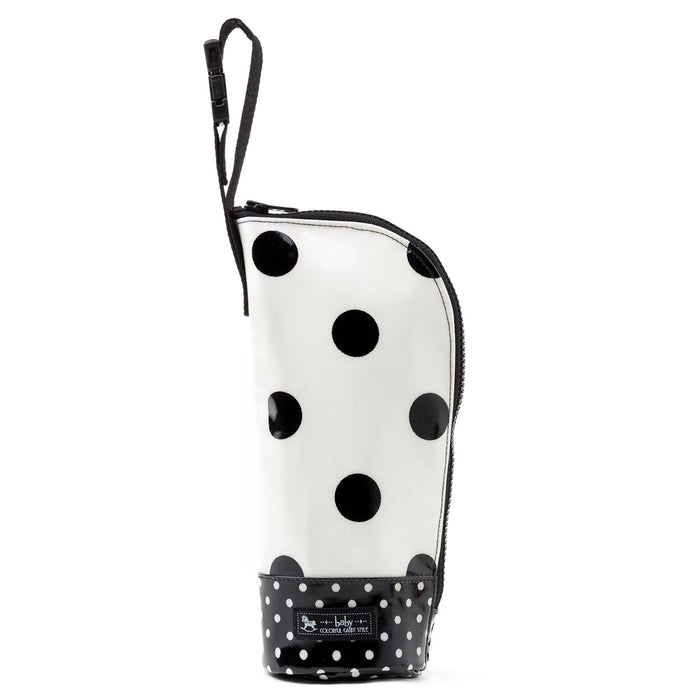 [SALE: 90% OFF] Baby bottle case/pouch polka dot large (twill/white) Glossy vinyl coating 