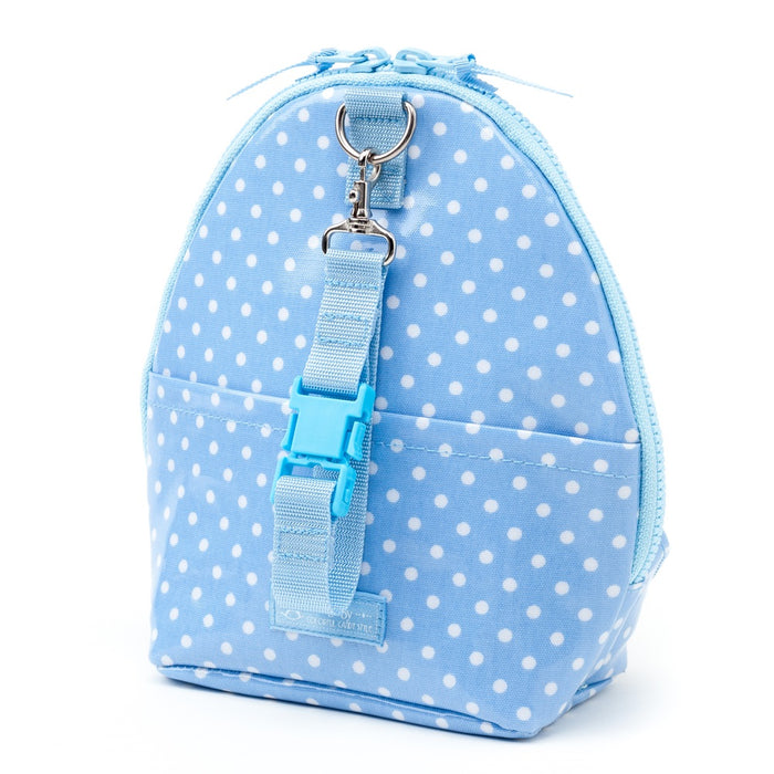 [SALE: 60% OFF] Mag Pouch Backpack Type Polka Dots (White Dots on Light Blue Background) Glossy Vinyl Coating 
