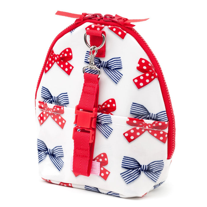 [SALE: 60% OFF] Mag Pouch Backpack Type Polka Dot and Stripe French Ribbon (Ivory) Glossy 