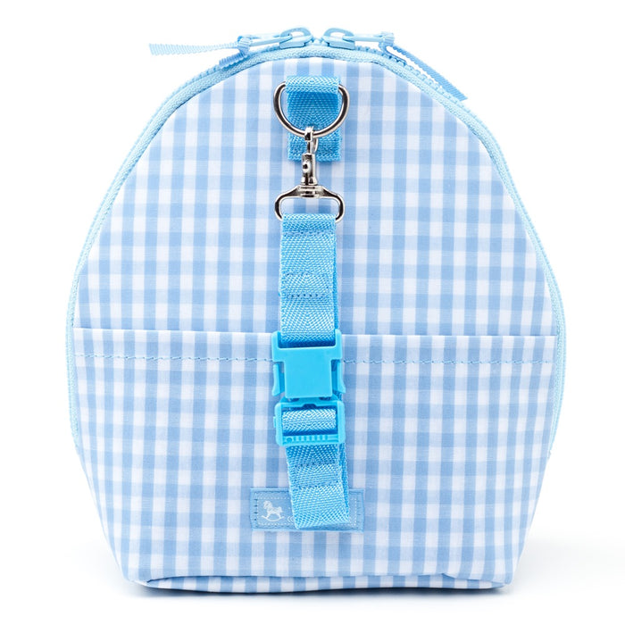 [SALE: 60% OFF] Mag Pouch Backpack Type Check Large (100% Cotton) Light Blue Matte Vinyl Coating 