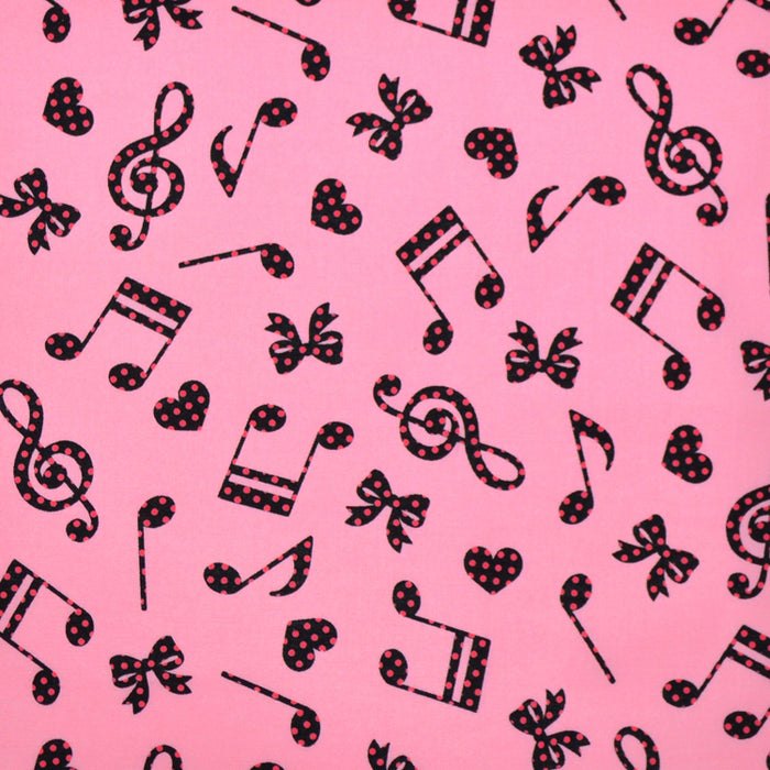 マグポーチ リュックタイプ 水玉音符のハーモニー(ピンク) つや消しビニールコーティング