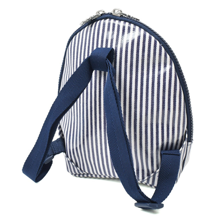 [SALE: 60% OFF] Mag Pouch Backpack Type Basic Stripe (100% Cotton) Navy Blue Matte Vinyl Coating 