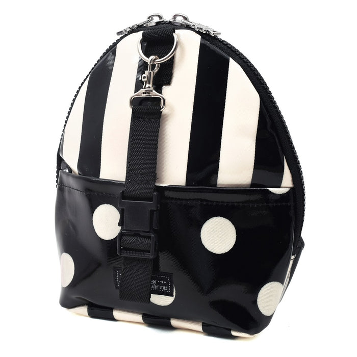 [SALE: 40% OFF] Mag Pouch Backpack Type Wide Stripe (twill・black) Glossy Vinyl Coating 