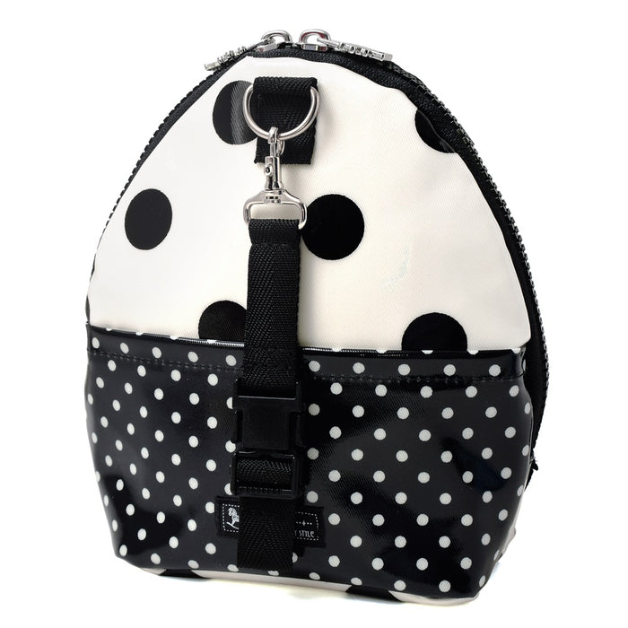 [SALE: 40% OFF] Mag pouch rucksack type polka dot large(twill・white) Glossy vinyl coating 