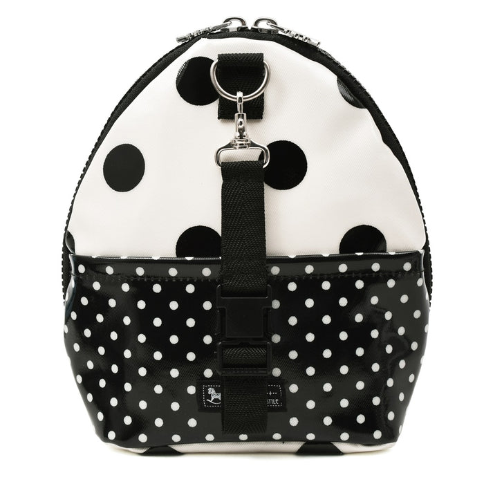 [SALE: 40% OFF] Mag pouch rucksack type polka dot large(twill・white) Glossy vinyl coating 