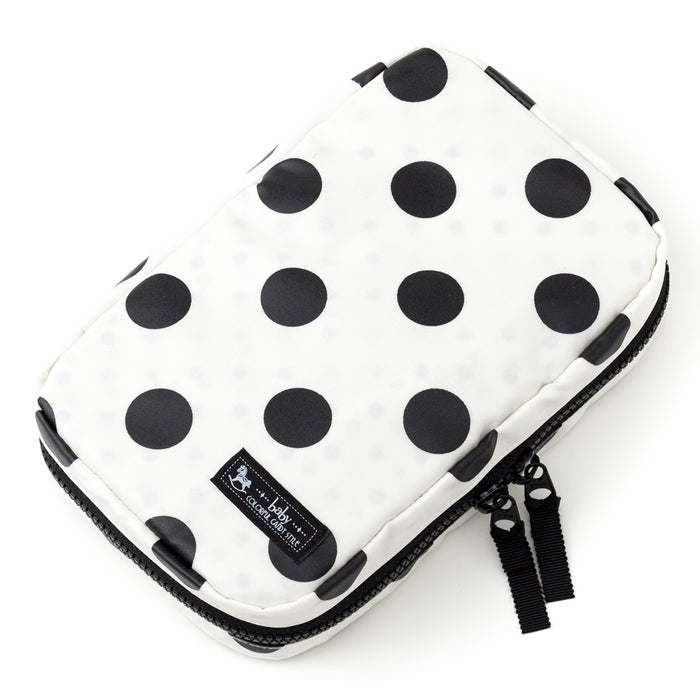 【OUTLET：50%OFF】 お食事セットポーチ polka dot large(broadcloth・white)