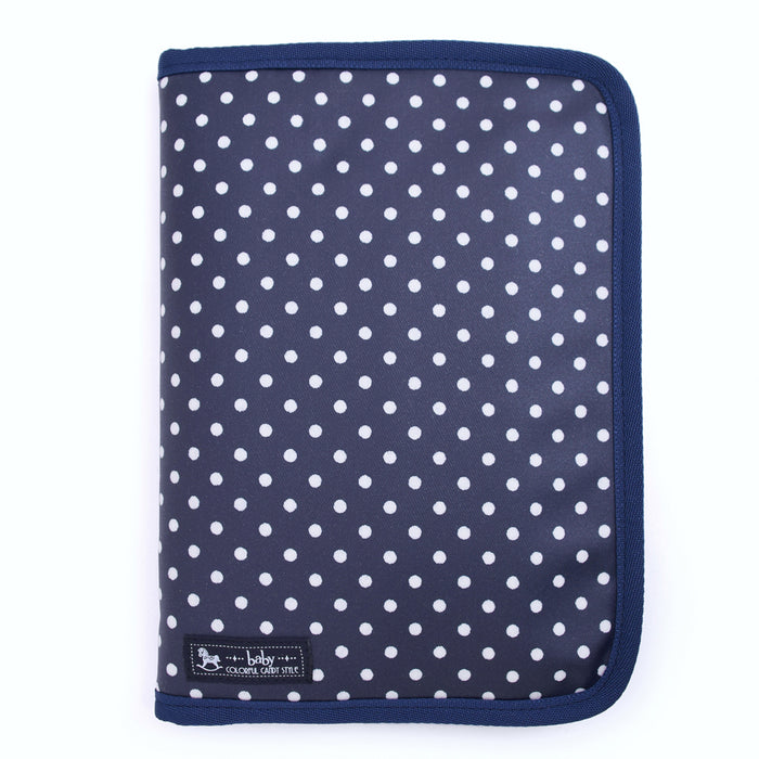 Multi Case/Mother and Child Notebook Case Zipper Type Polka Dot/Navy 