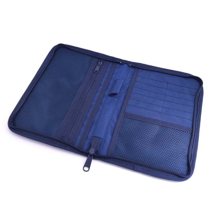Multi Case/Mother and Child Notebook Case Zipper Type Polka Dot/Navy 