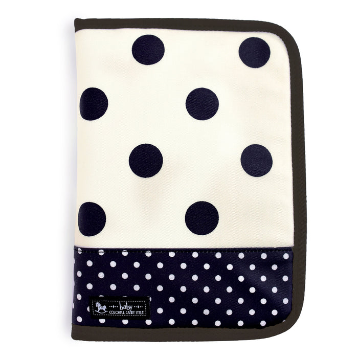 Multi case/mother and child notebook case fastener type polka dot large (twill・white) 