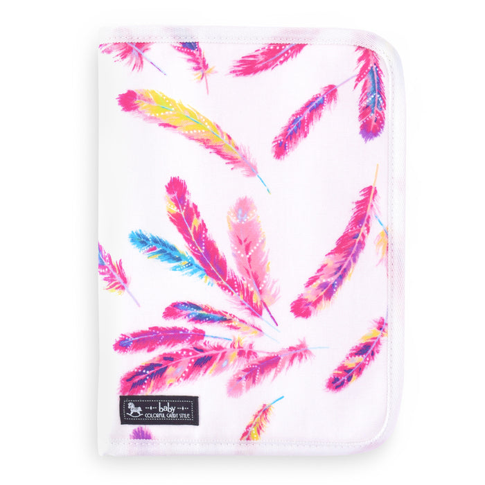 Multi case/mother and child notebook case zipper type aurora pink feather