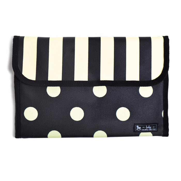 Multi case/Mother and child notebook case bellows type polka dot large (twill・black) 