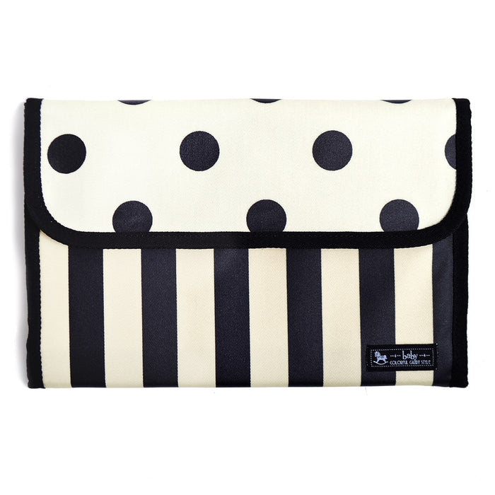 Multi case/mother and child notebook case bellows type wide stripe (twill/black) 