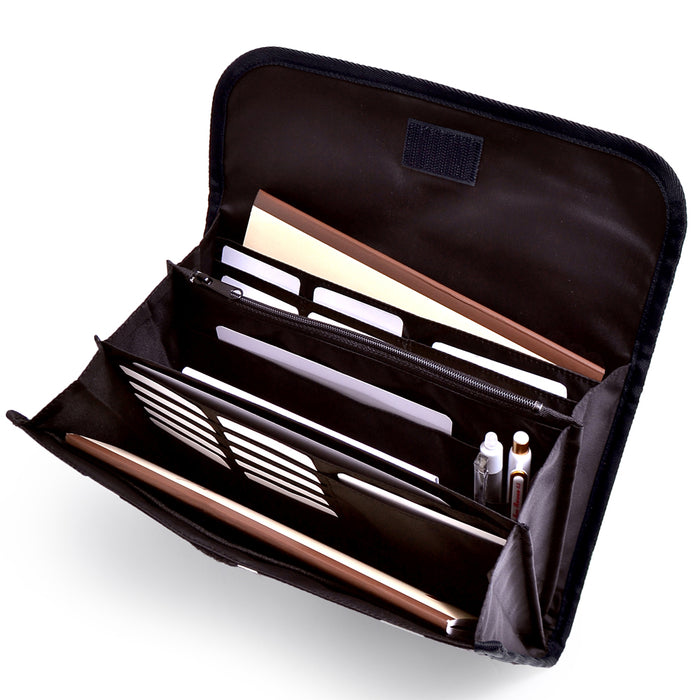 Multi case/mother and child notebook case bellows type wide stripe (twill/black) 