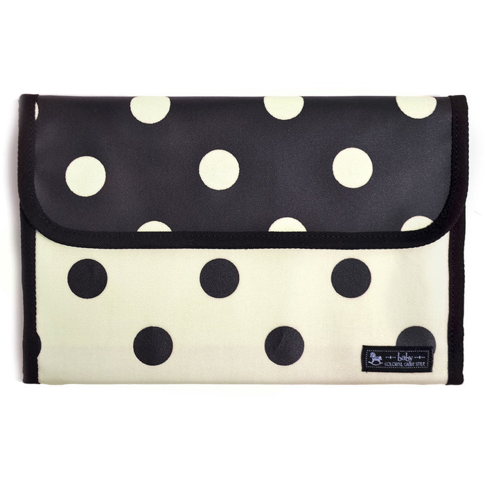 Multi case/Mother and child notebook case bellows type polka dot large (twill・white) 