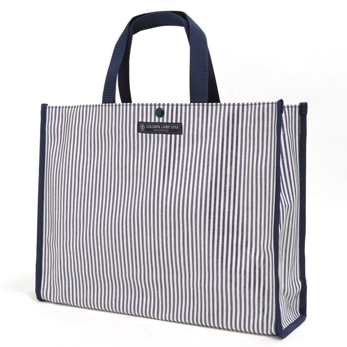 Pool Bag Laminated Bag (Square Type) Hickory Stripe/Navy