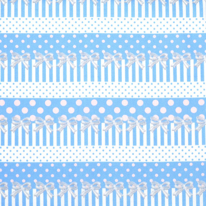 Pool bag Laminated bag (square type) Attracted by polka dots and lace ribbons (light blue)