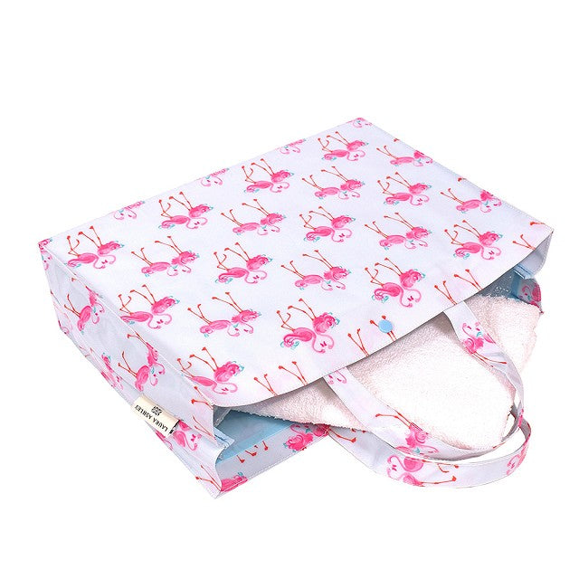LAURA ASHLEY Pool Bag Laminated Bag (Square Type) Pretty Flamingo 