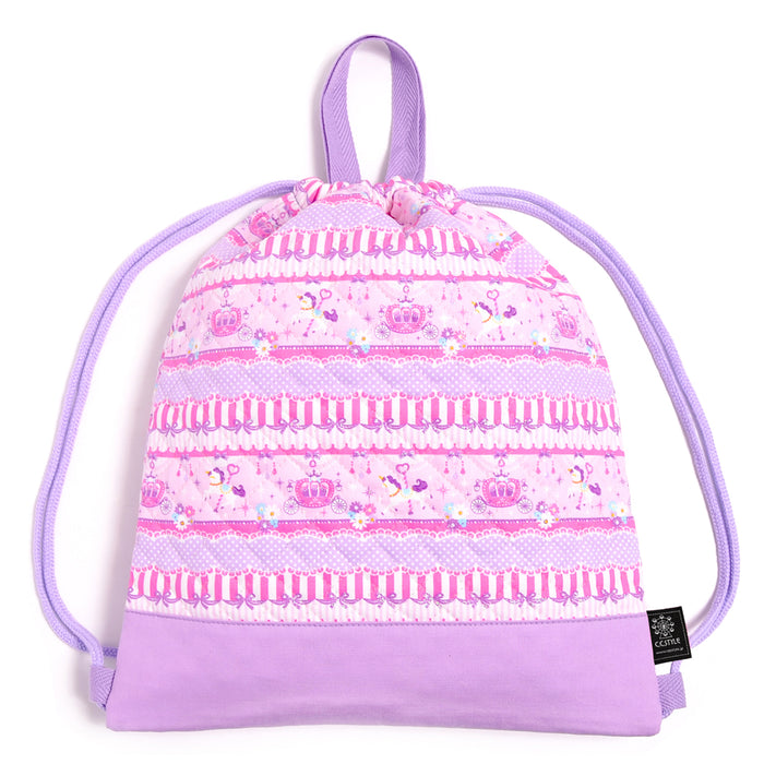 Knapsack quilted lace tulle and merry-go-round (pink) 