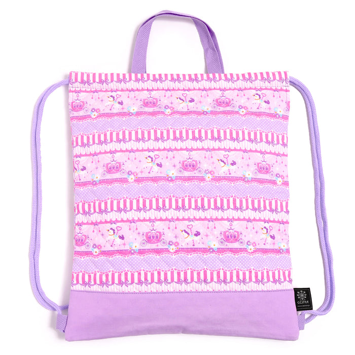 Knapsack quilted lace tulle and merry-go-round (pink) 