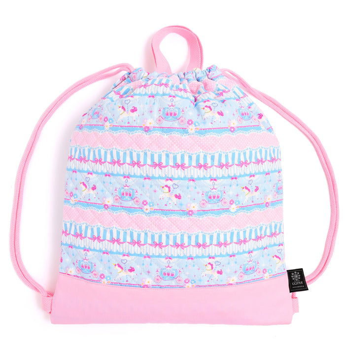 Knapsack quilted lace tulle and merry-go-round (light blue) 