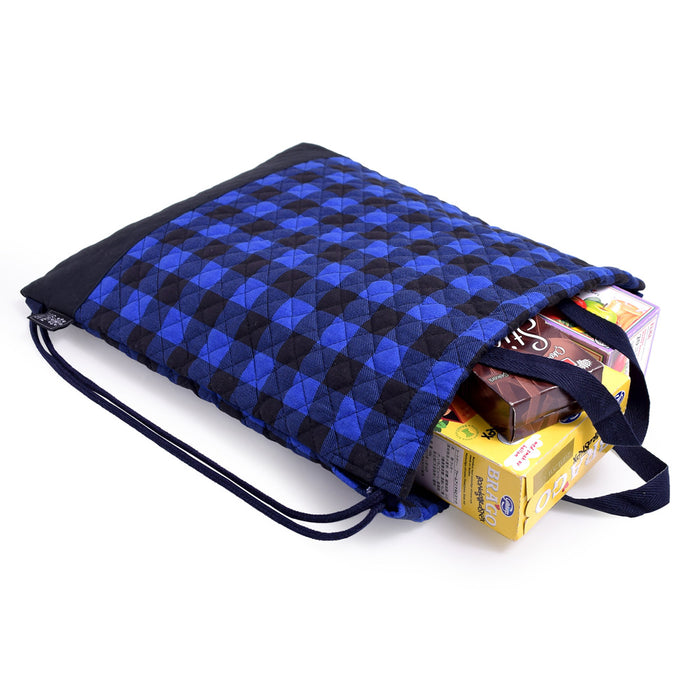 Knapsack Quilted Buffalo Check Blue 