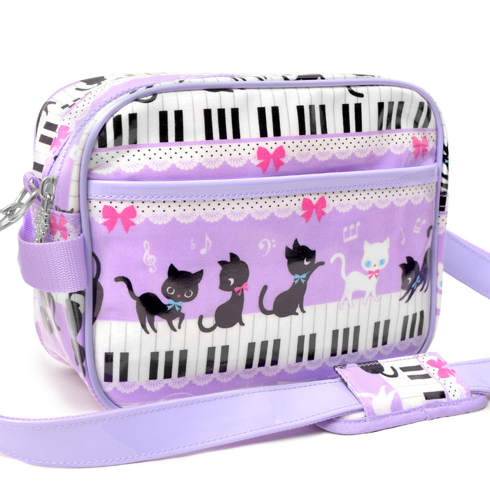 [SALE: 30% OFF] Kindergarten bag Black cat waltz dancing on the piano (lavender) 