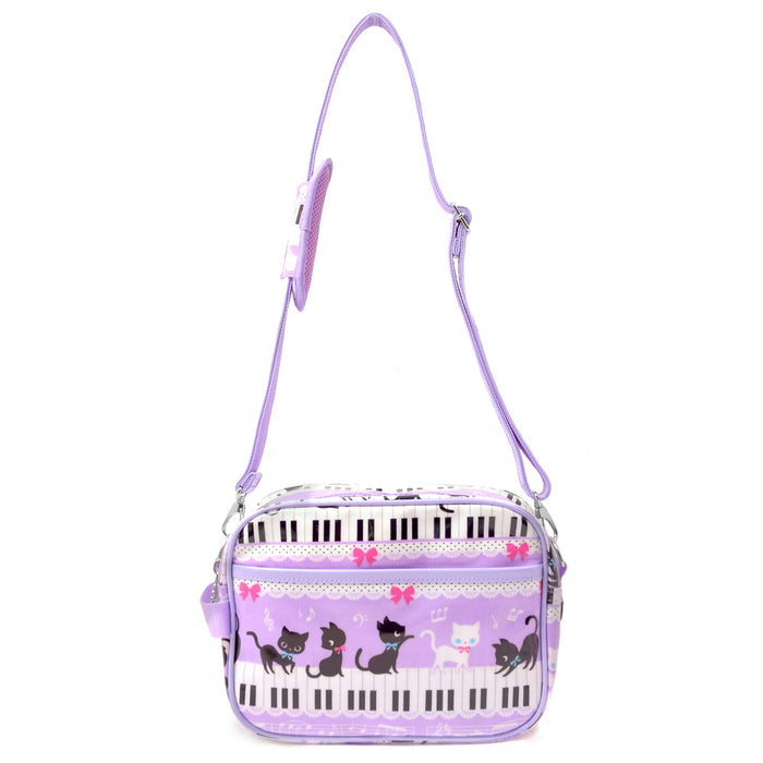 [SALE: 30% OFF] Kindergarten bag Black cat waltz dancing on the piano (lavender) 