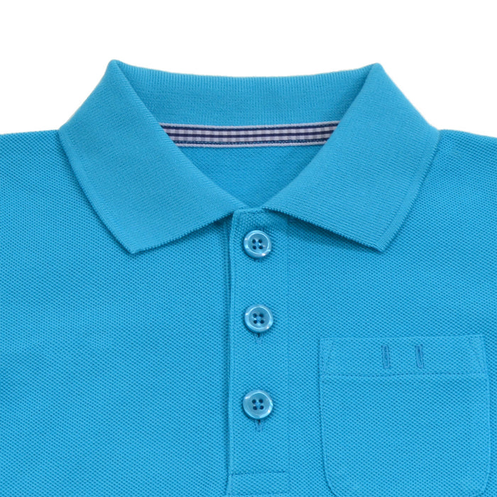 [SALE: 80% OFF] Polo shirt (short sleeve, 110cm) turquoise plain 