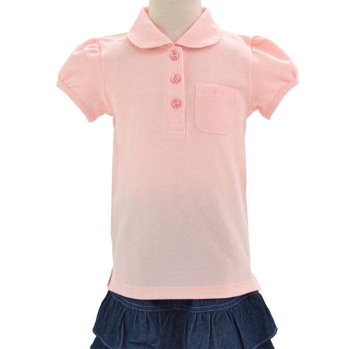[SALE: 80% OFF] Polo shirt (short sleeve, 100cm) coral plain