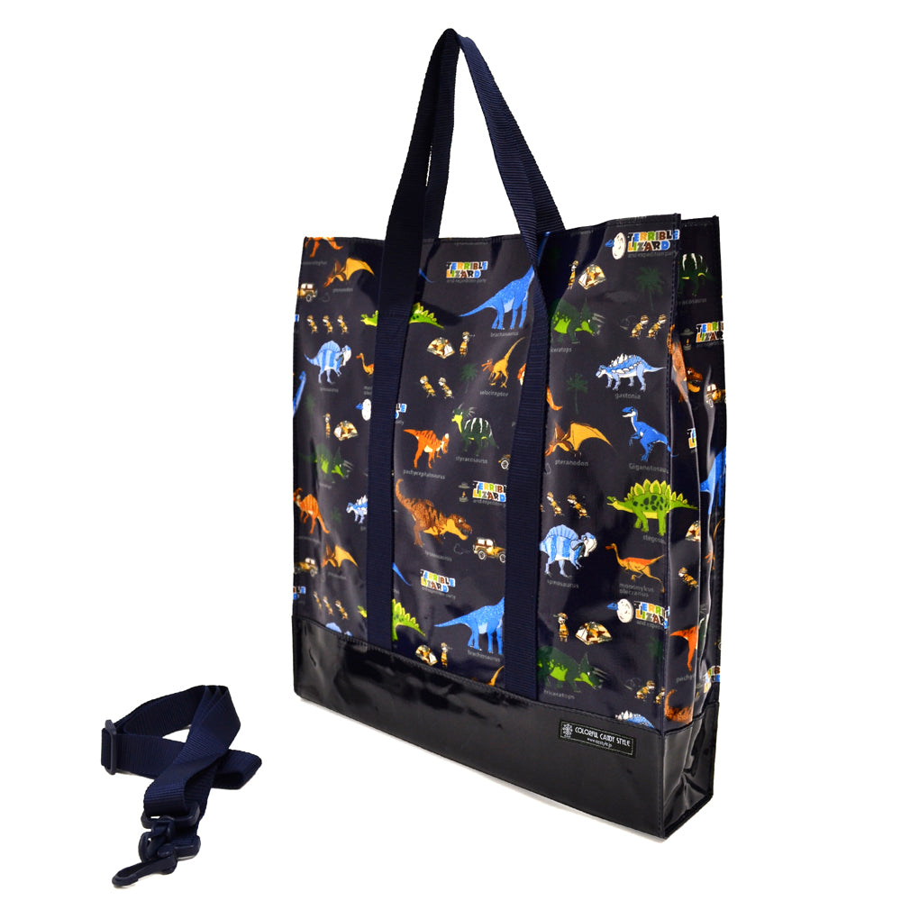 Vertical lesson bag/music bag Discovery! Exploration! Dinosaur Continent (Navy)