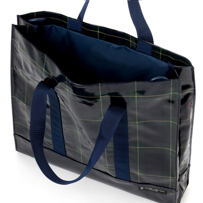 Vertical lesson bag, music bag, tartan check, dark green 
