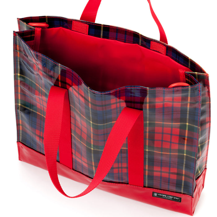 [SALE: 50% OFF] Vertical lesson bag/music bag tartan check red