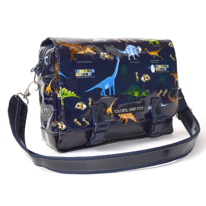 [SALE: 80% OFF] Shoulder Bag Middle Type Discovery! Exploration! Dinosaur Continent (Navy)