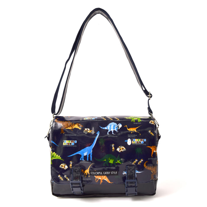 [SALE: 80% OFF] Shoulder Bag Middle Type Discovery! Exploration! Dinosaur Continent (Navy)