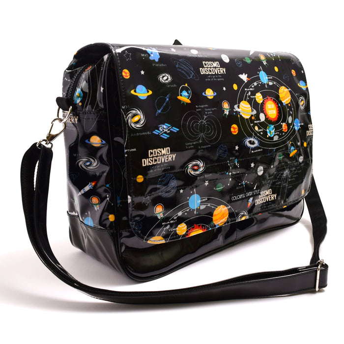 [SALE: 80% OFF] Shoulder Bag Large Type Solar System Planets and Cosmo Planetarium (Black) 