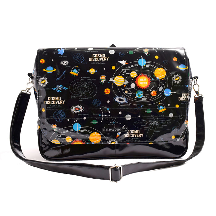 [SALE: 80% OFF] Shoulder Bag Large Type Solar System Planets and Cosmo Planetarium (Black) 