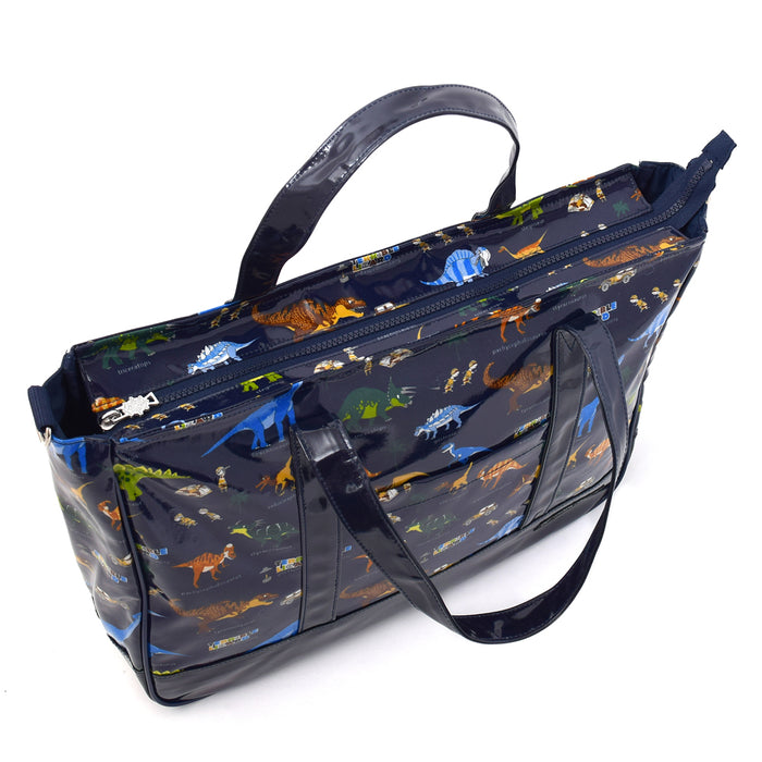 Lesson Bag Zipper with Gusset Discovery! Exploration! Dinosaur Continent (Navy) 