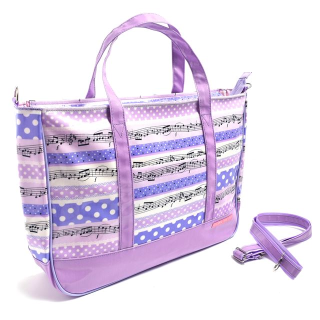 Lesson bag Zipper with gusset Playing melody popping polka dot rhythm (lavender)